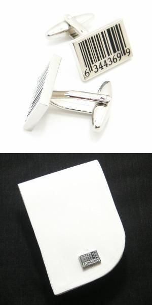 ピピッとバーコードのカフス(カフリンクス/カフスボタン)