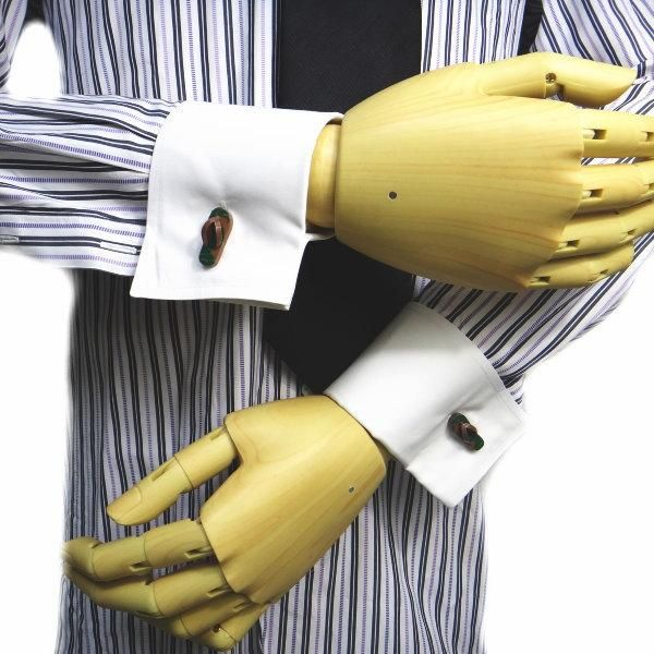 リラックスムード全開リーフ柄ビーチサンダルのカフス(カフリンクス/カフスボタン)