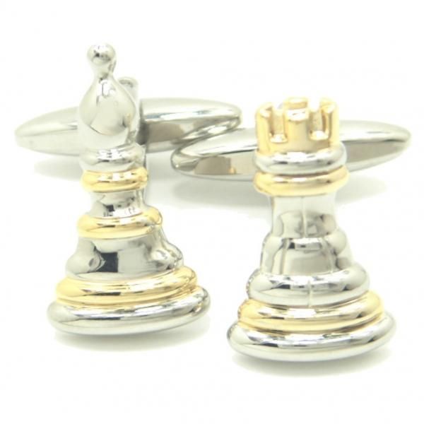 キングとクィーンのチェスのカフス(カフリンクス/カフスボタン)