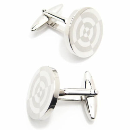 ハイセンスな魅力！レザーターゲットのシルバーカフス(カフリンクス/カフスボタン)