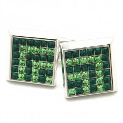 グリーングラデーションがキラキラまばゆいカフス(カフリンクス/カフスボタン)