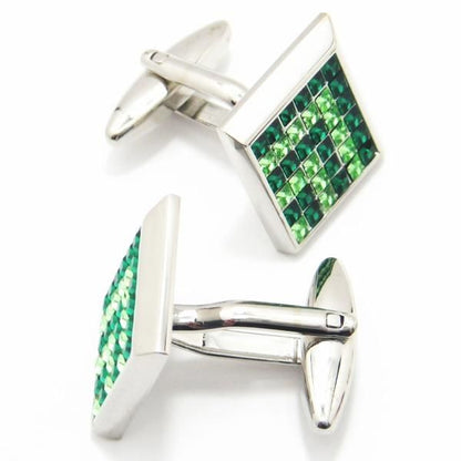 グリーングラデーションがキラキラまばゆいカフス(カフリンクス/カフスボタン)