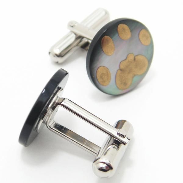 【受注生産品】肉球模様の蒔絵カフス(カフリンクス/カフスボタン)