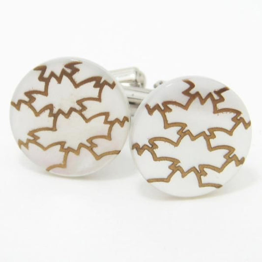 【受注生産】桜模様の蒔絵カフス(カフリンクス/カフスボタン)