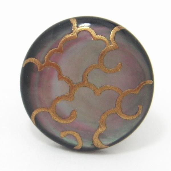 雲模様・黒蝶貝タイタック(ピンブローチ)