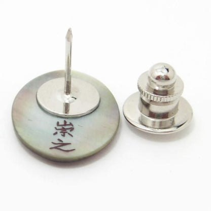 【受注生産品】卵・黒蝶貝タイタック(ピンブローチ)