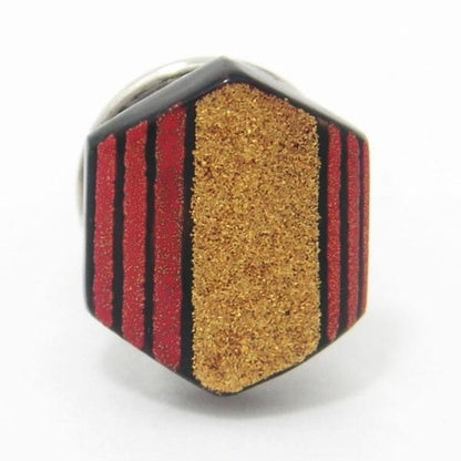 ストライプ・桧漆塗タイタック(ピンブローチ)