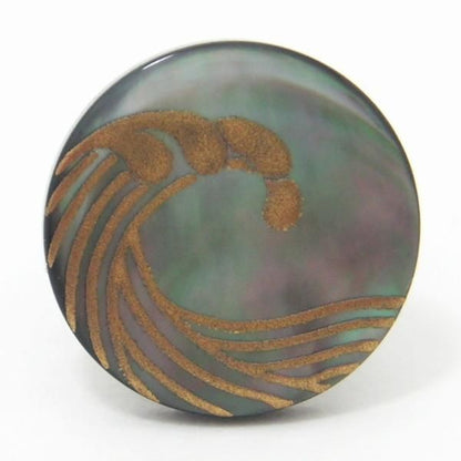 【受注生産品】荒波・黒蝶貝タイタック(ピンブローチ)