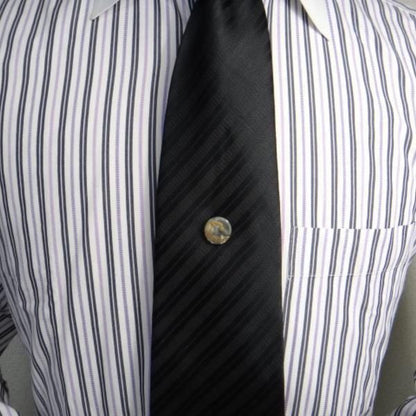 【受注生産品】荒波・黒蝶貝タイタック(ピンブローチ)