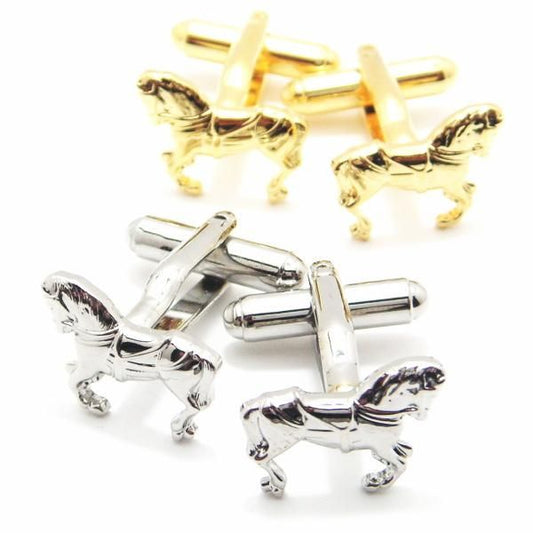 全2色・気品ある馬のカフス(カフリンクス/カフスボタン)