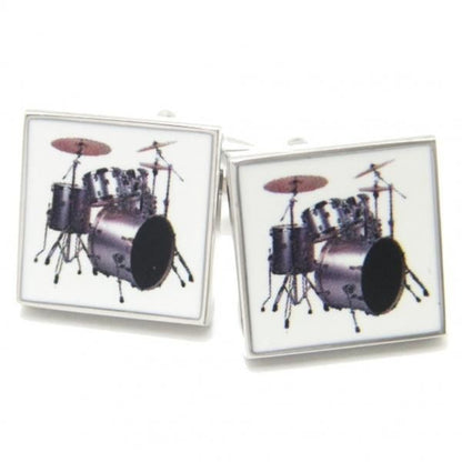 ポップなリズムで♪ドラムセットイラストのカフス(カフリンクス/カフスボタン)