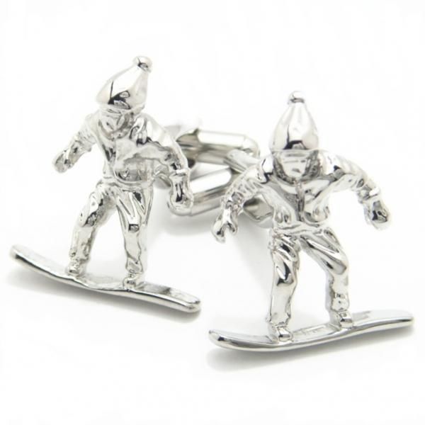 トリック決めて!スノーボーダーのカフス(カフリンクス/カフスボタン)