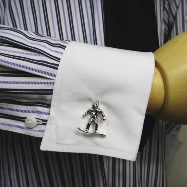 トリック決めて!スノーボーダーのカフス(カフリンクス/カフスボタン)