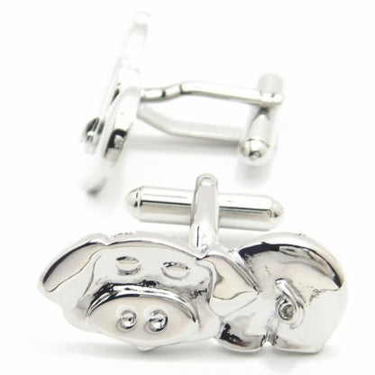 くるっと見返りブタのコミカルなカフス(カフリンクス/カフスボタン)