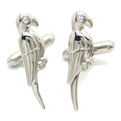 ちょこんと止まり木瞳キラリのインコカフス(カフリンクス/カフスボタン)