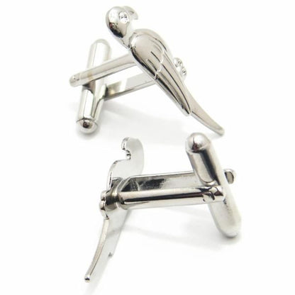 ちょこんと止まり木瞳キラリのインコカフス(カフリンクス/カフスボタン)