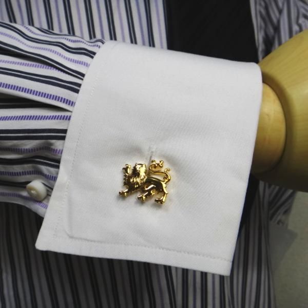 カムカムHappyなゴールドライオンのカフス(カフリンクス/カフスボタン)