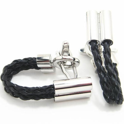 全2色・レザーのラップアラウンドカフス(カフリンクス/カフスボタン)