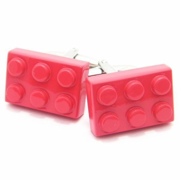 インパクト勝負!!真っ赤なLEGOブロックのカフス(カフリンクス/カフスボタン)