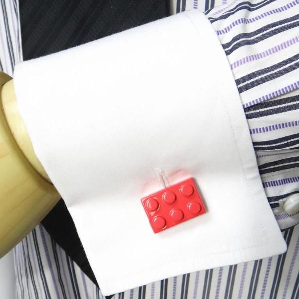 インパクト勝負!!真っ赤なLEGOブロックのカフス(カフリンクス/カフスボタン)