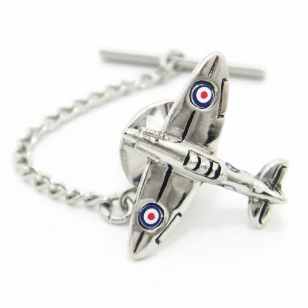 レトロなムードspit・fire飛行機のタイタック(ピンブローチ)