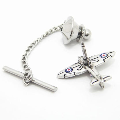 レトロなムードspit・fire飛行機のタイタック(ピンブローチ)