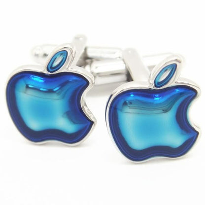 ブルーのアップルマークのカフス(カフリンクス/カフスボタン)