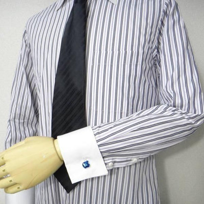 ブルーのアップルマークのカフス(カフリンクス/カフスボタン)