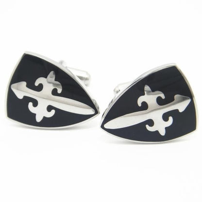 ブラック・クロス・シールドのカフス(カフリンクス/カフスボタン)