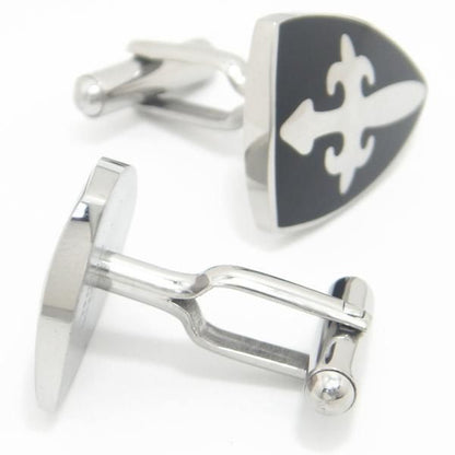 ブラック・クロス・シールドのカフス(カフリンクス/カフスボタン)