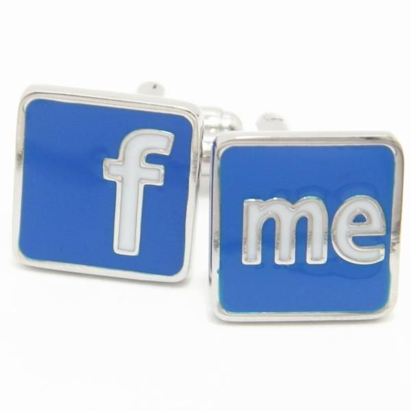 Twitterアイコンfollow meのカフス(カフリンクス/カフスボタン)