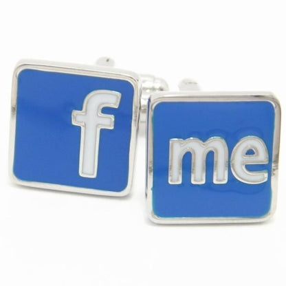 Twitterアイコンfollow meのカフス(カフリンクス/カフスボタン)