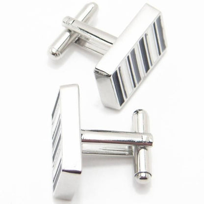 モノトーン・ボーダー・ストライプのカフス(カフリンクス/カフスボタン)