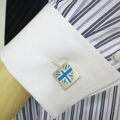 【SoniaSpencer】ハート・パープル・ユニオンジャックのカフス(カフリンクス/カフスボタン)