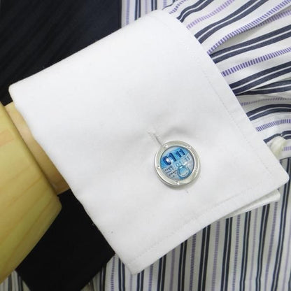 何を計測中かはあなたにおまかせ！ブルーメーターカフス(カフリンクス/カフスボタン)