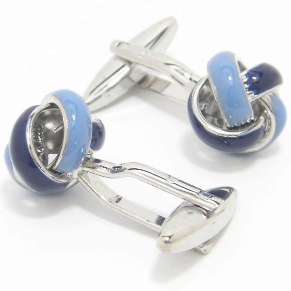 ツートーン・ブルー・ノットのカフス(カフリンクス/カフスボタン)