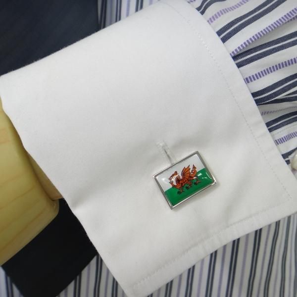 ウェールズ国旗ドラゴンマークのカフス(カフリンクス/カフスボタン)