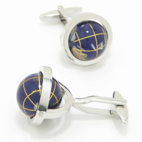 世界の中心はあなた！地球儀のカフス(カフリンクス/カフスボタン)