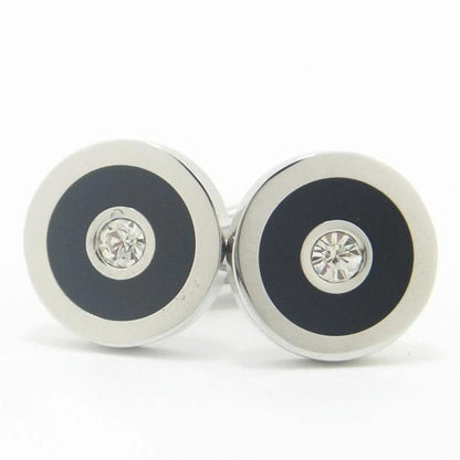 かっちりブラックとダイヤカットストーンのカフス(カフリンクス/カフスボタン)