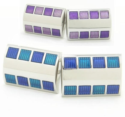 全2色・爽やかスクエアラインのカフス(カフリンクス/カフスボタン)