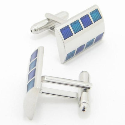 全2色・爽やかスクエアラインのカフス(カフリンクス/カフスボタン)