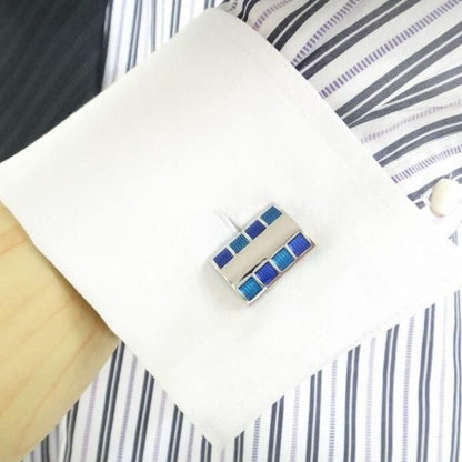 全2色・爽やかスクエアラインのカフス(カフリンクス/カフスボタン)