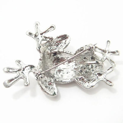 ラペルピン◆カエルがぴょこんと飛び乗りブローチ(ラペルブローチ)