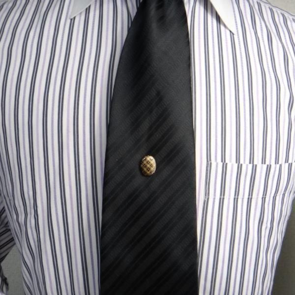 【受注生産品】七宝模様・黒蝶貝のタイタック(ピンブローチ)