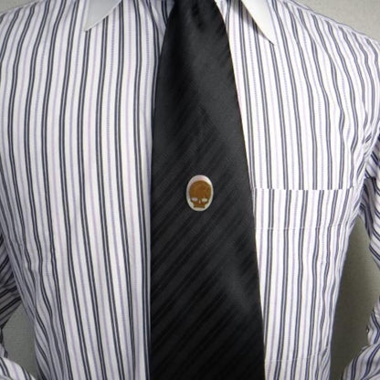 ドクロ・夜光貝のタイタック(ピンブローチ)