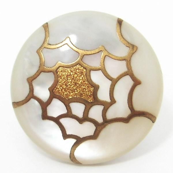 【受注生産品】牡丹・白蝶貝のタイタック(ピンブローチ)