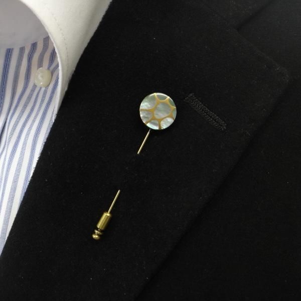 【受注生産品】Filo・黒蝶貝のラペルピン(ラペルブローチ)