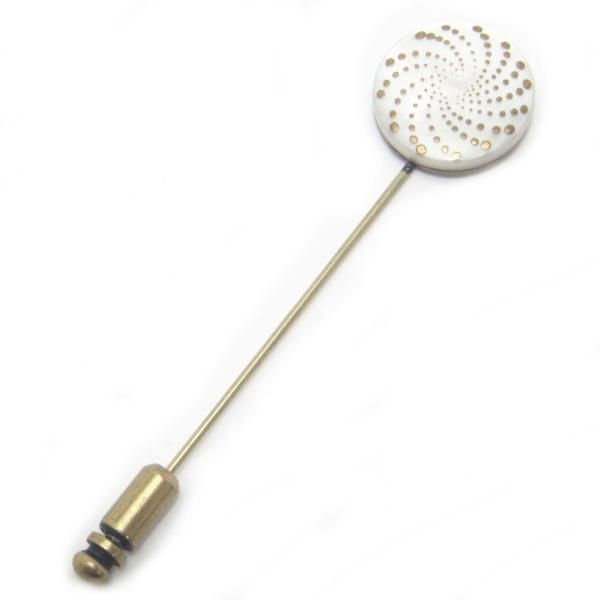 【受注生産品】Punto点の饗宴・白蝶貝のラペルピン(ラペルブローチ)