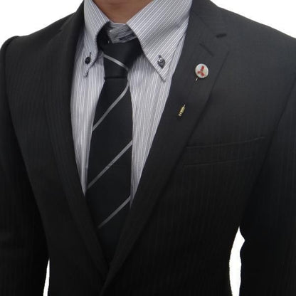 【受注生産品】伊藤若冲の雄鶏・白蝶貝のラペルピン(ラペルブローチ)