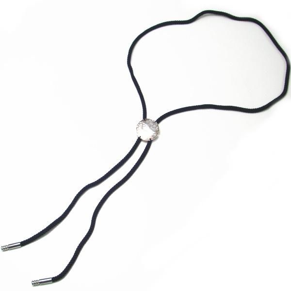 【受注生産品】雪輪・白蝶貝のループタイ(ポーラー・タイ)